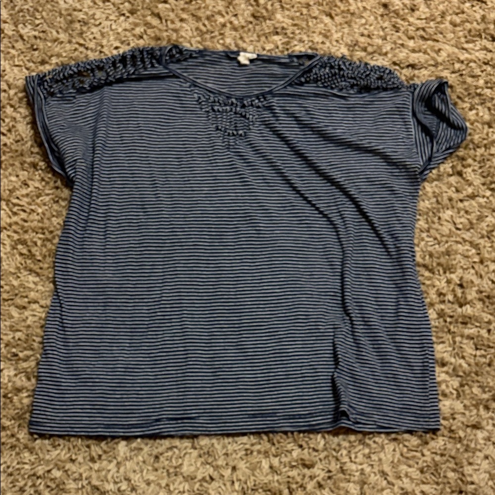 Striped Blue Women's Top Size L